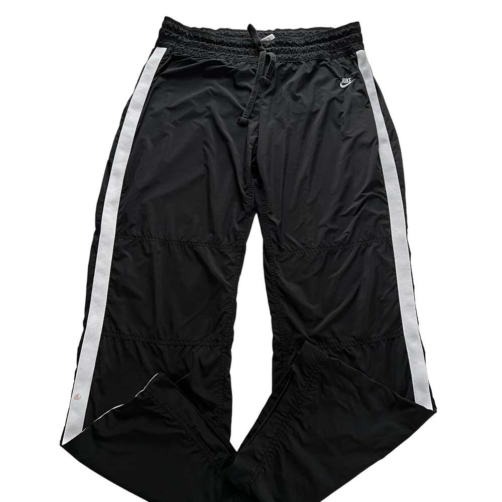 Nike Vintage Women’s Wind Pants size XL 12-14 black white Silver Tag Y2K